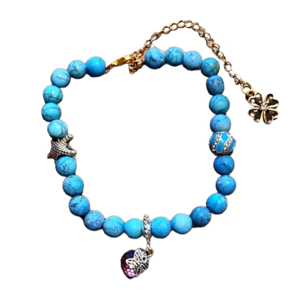 handmade anklet bracelet with charms